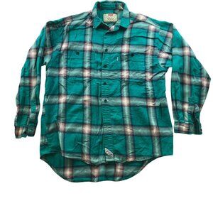 Levi's Mens Shirt Large Long Sleeve Plaid Button Up Classic Green Casual Y2K
